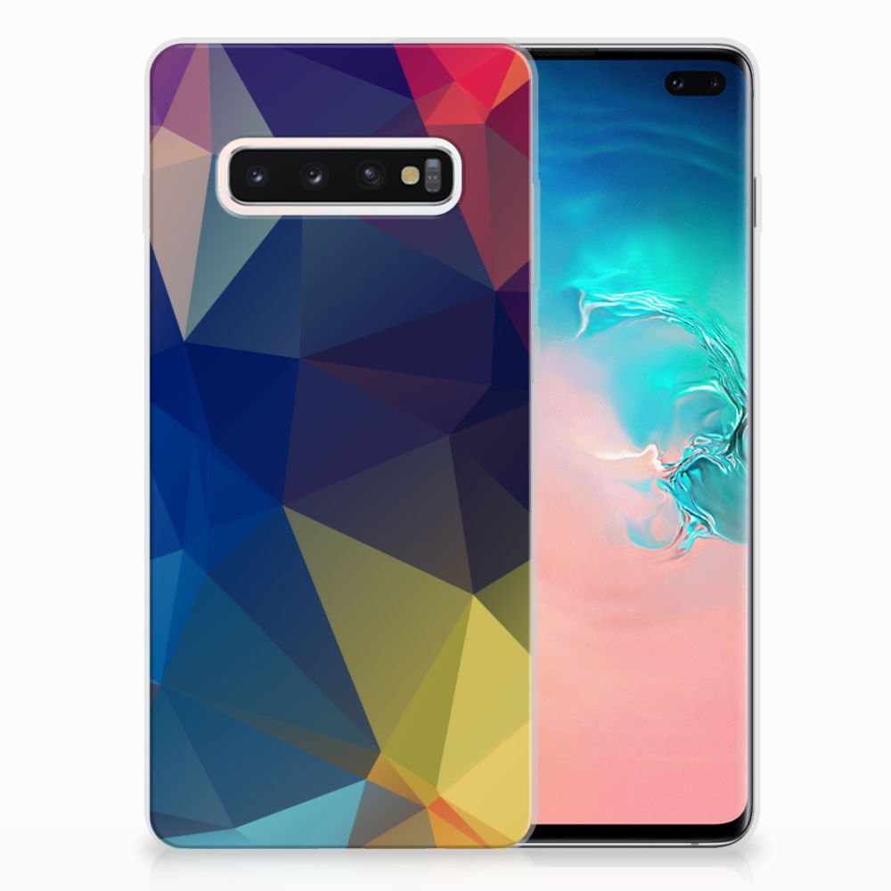 Samsung Galaxy S10 Plus TPU Hoesje Polygon Dark