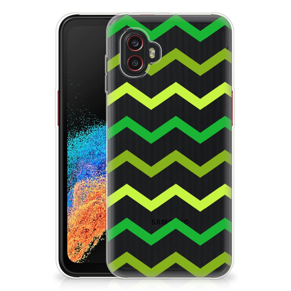 Samsung Galaxy Xcover 6 Pro TPU bumper Zigzag Groen