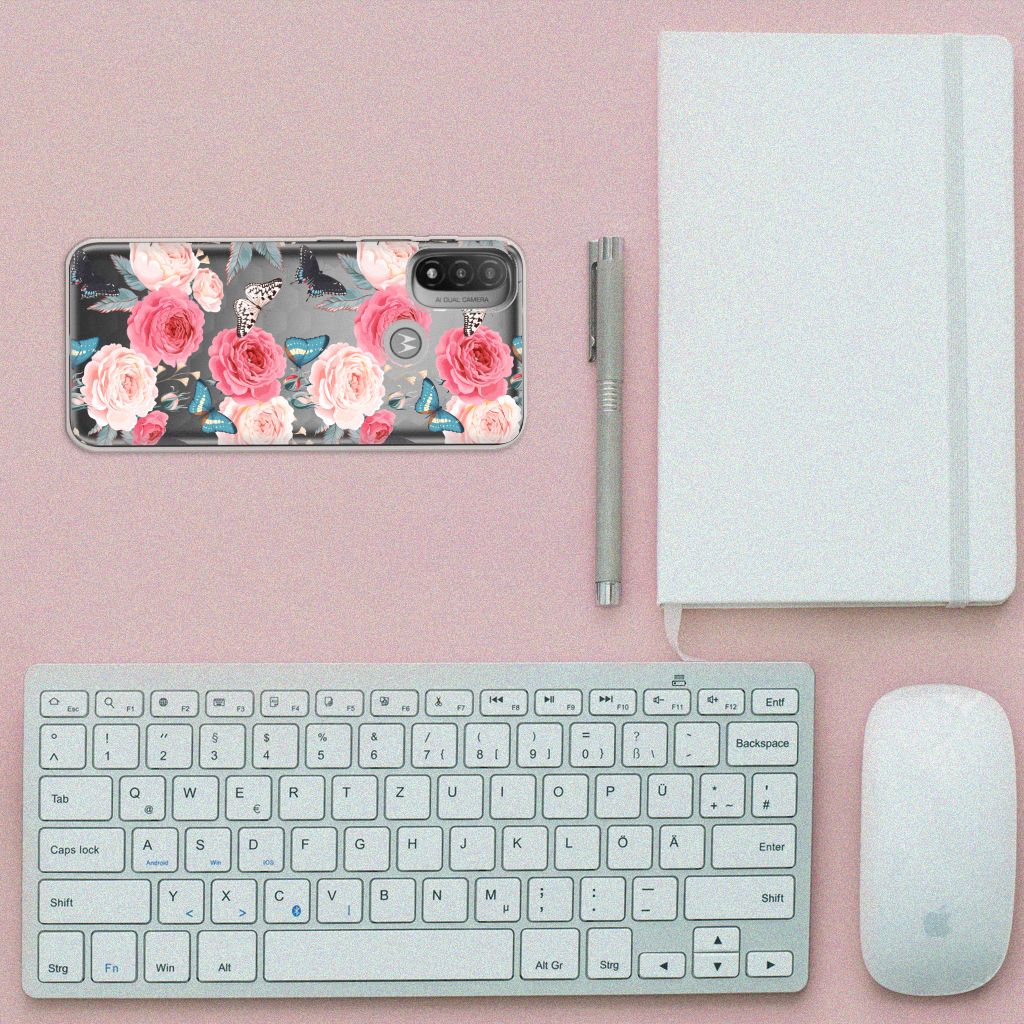 Motorola Moto E20 | E40 TPU Case Butterfly Roses