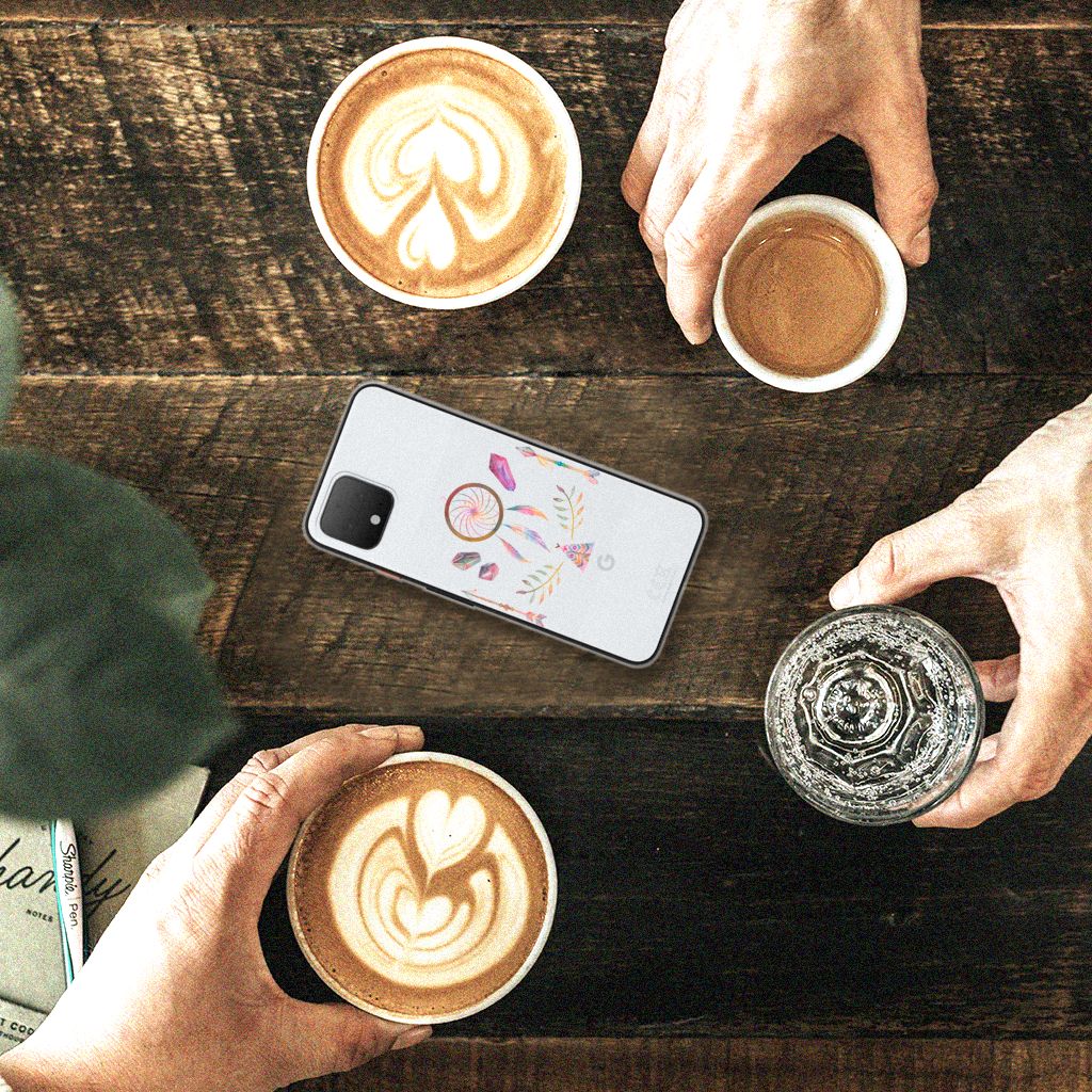 Google Pixel 4 Telefoonhoesje met Naam Boho Dreamcatcher