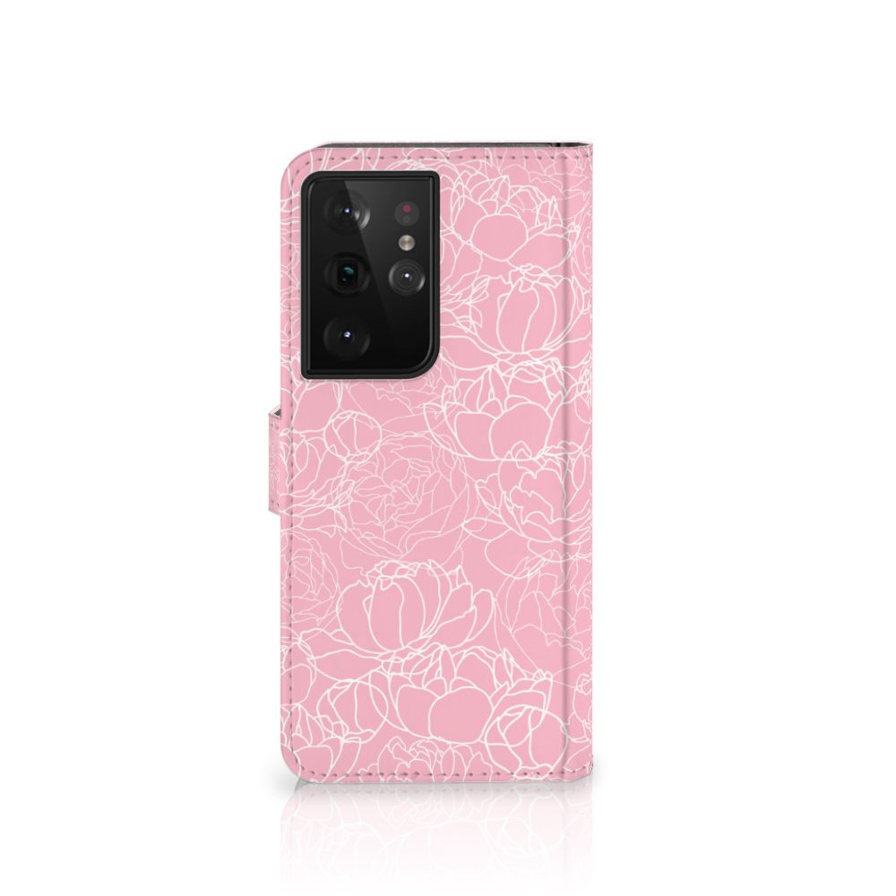 Samsung Galaxy S21 Ultra Hoesje White Flowers