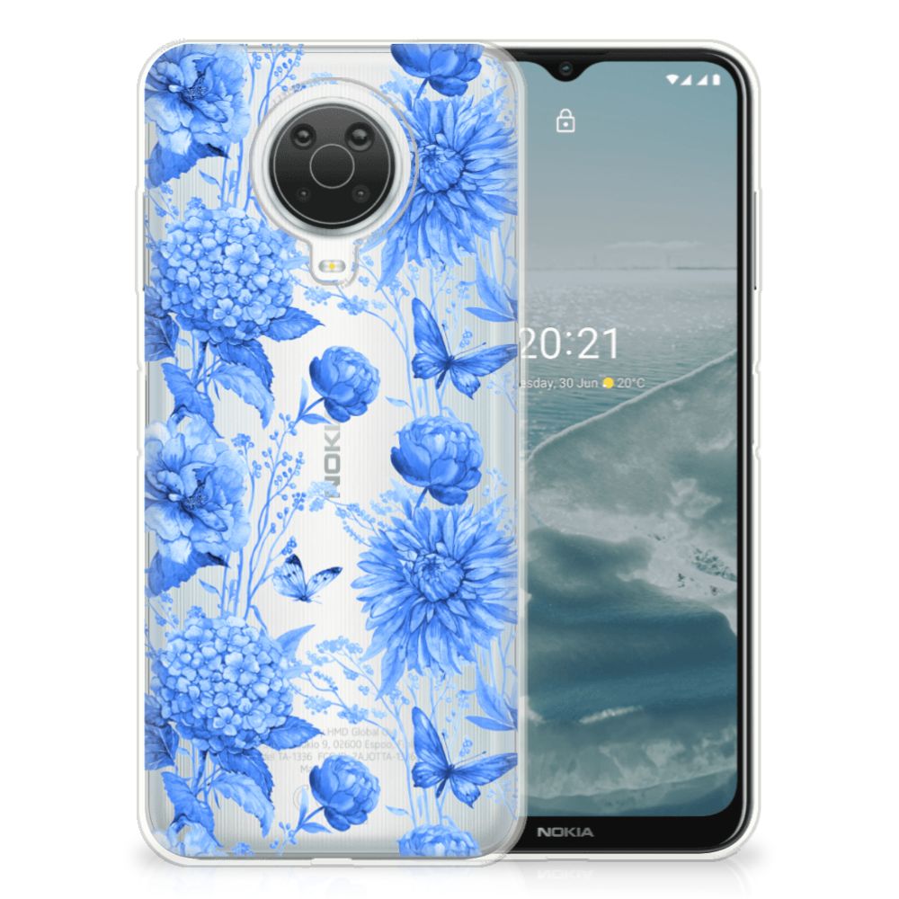 TPU Case voor Nokia G20 | G10 Flowers Blue