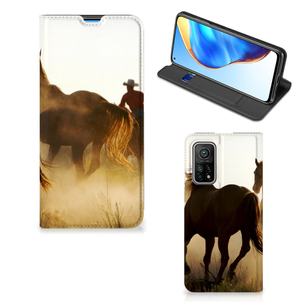 Xiaomi Mi 10T | 10T Pro Hoesje maken Design Cowboy met paardenprint en stand case
