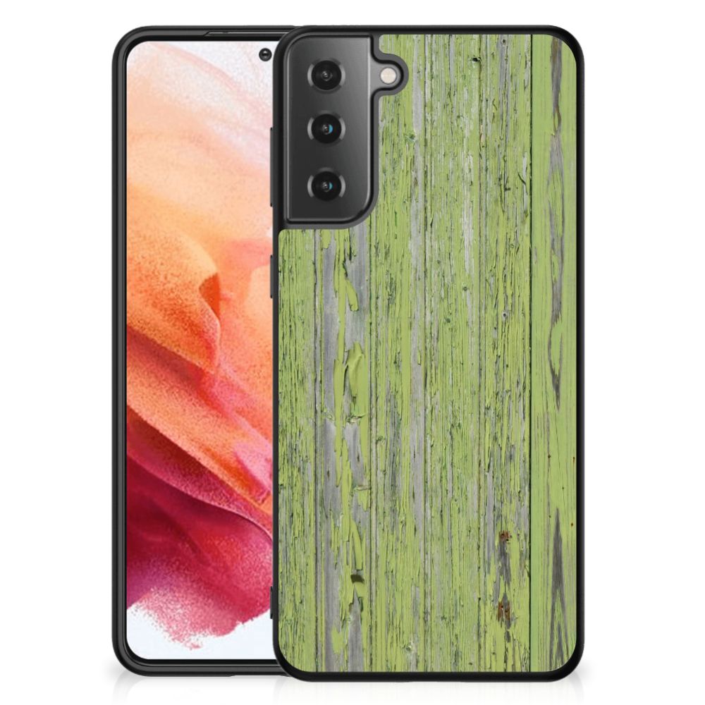 Samsung Galaxy S21 Houten Print Telefoonhoesje Green Wood