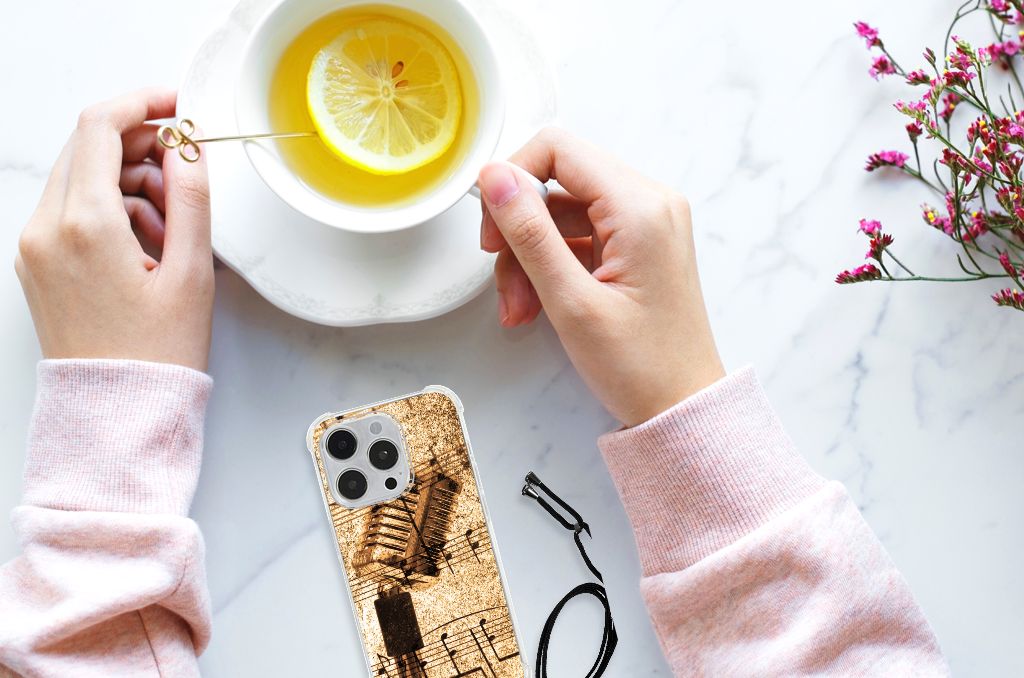 iPhone 14 Pro Anti-shock Hoesje met foto Bladmuziek B2C Telecom