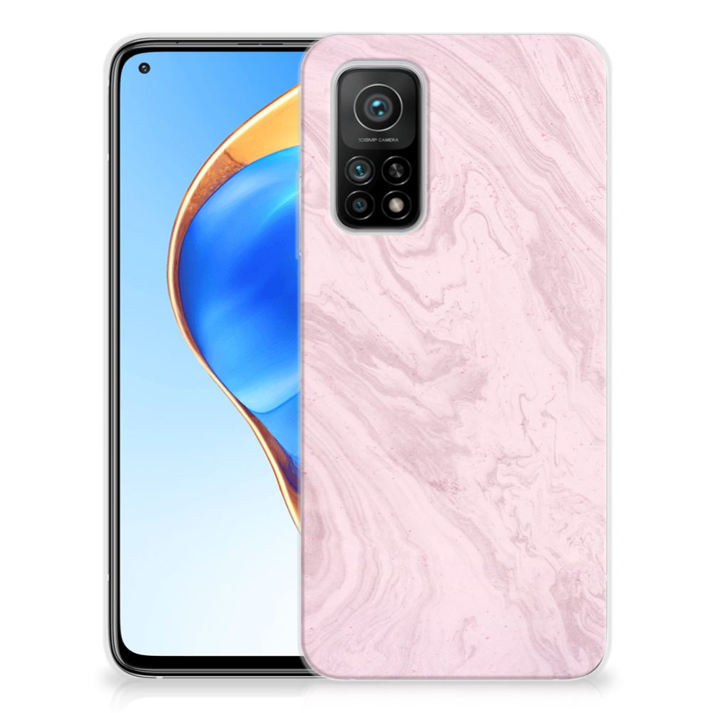 Xiaomi Mi 10T | 10T Pro TPU Siliconen Hoesje Marble Pink - Origineel Cadeau Vriendin