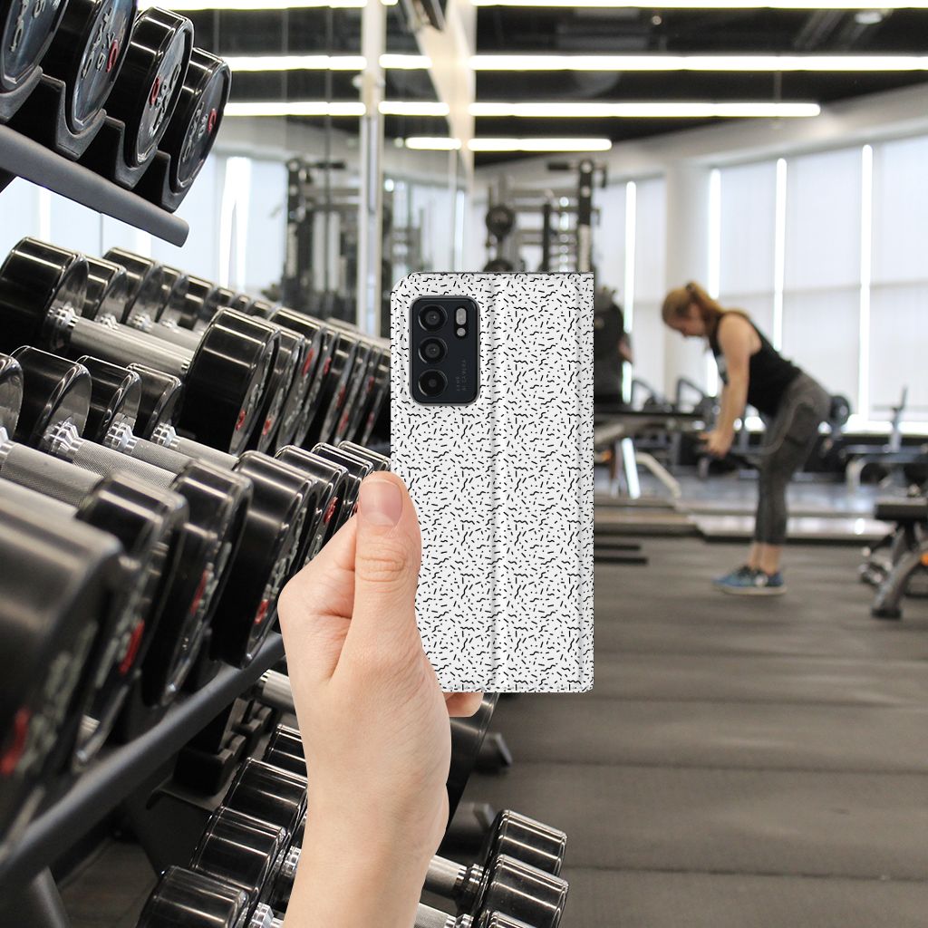 OPPO Reno6 5G Hoesje met Magneet Stripes Dots - B2C Telecom