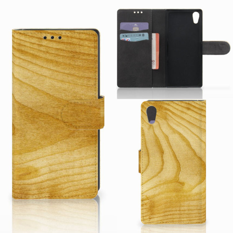 Sony Xperia XA1 Book Style Case Licht Hout