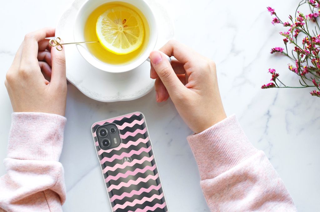 Motorola Edge 20 Lite TPU bumper Waves Roze B2C Telecom