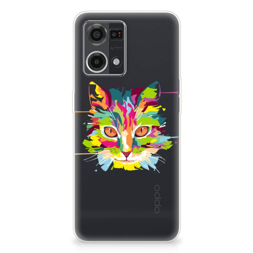 OPPO Reno7 4G Telefoonhoesje met Naam Cat Color B2C Telecom