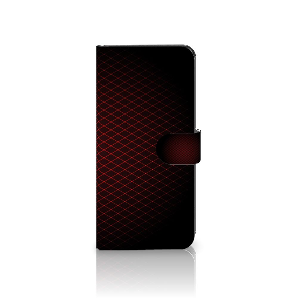 OPPO Find X6 Telefoon Hoesje Geruit Rood met minimalistisch design en ruimte voor 3 pasjes