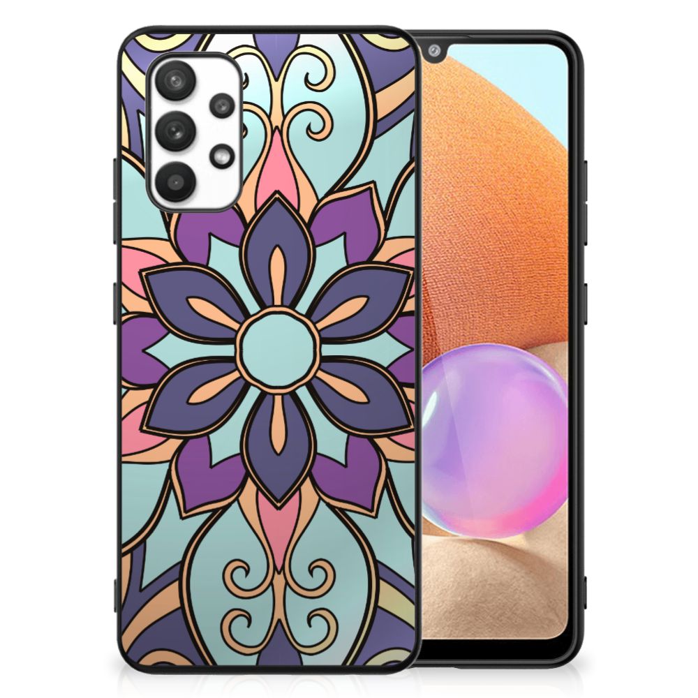 Samsung Galaxy A32 4G | A32 5G Enterprise Editie Bloemen Hoesje Purple Flower