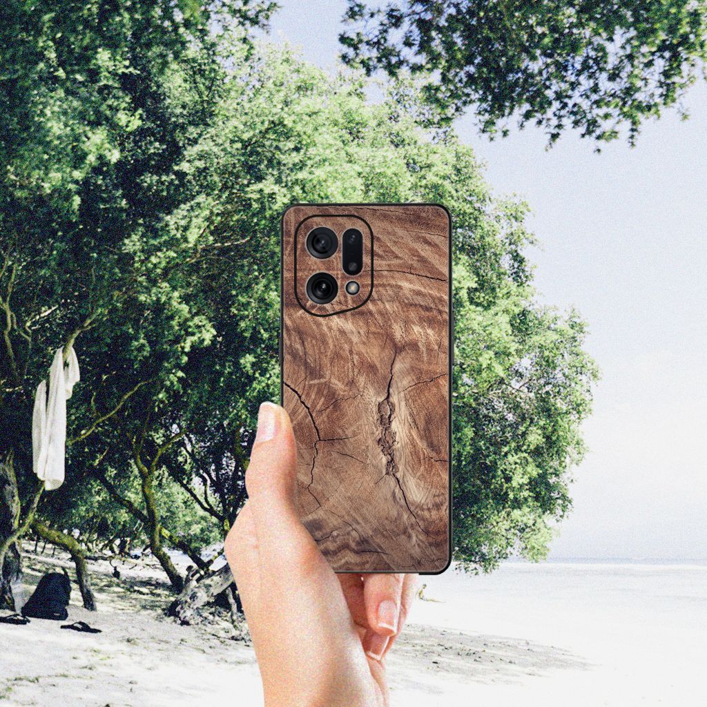 OPPO Find X5 Houten Print Telefoonhoesje Tree Trunk B2C Telecom