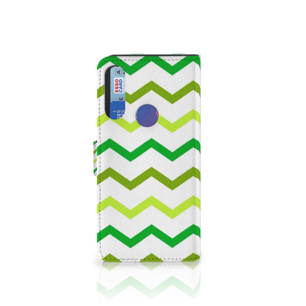 Alcatel 1S 2020 Telefoon Hoesje Zigzag Groen
