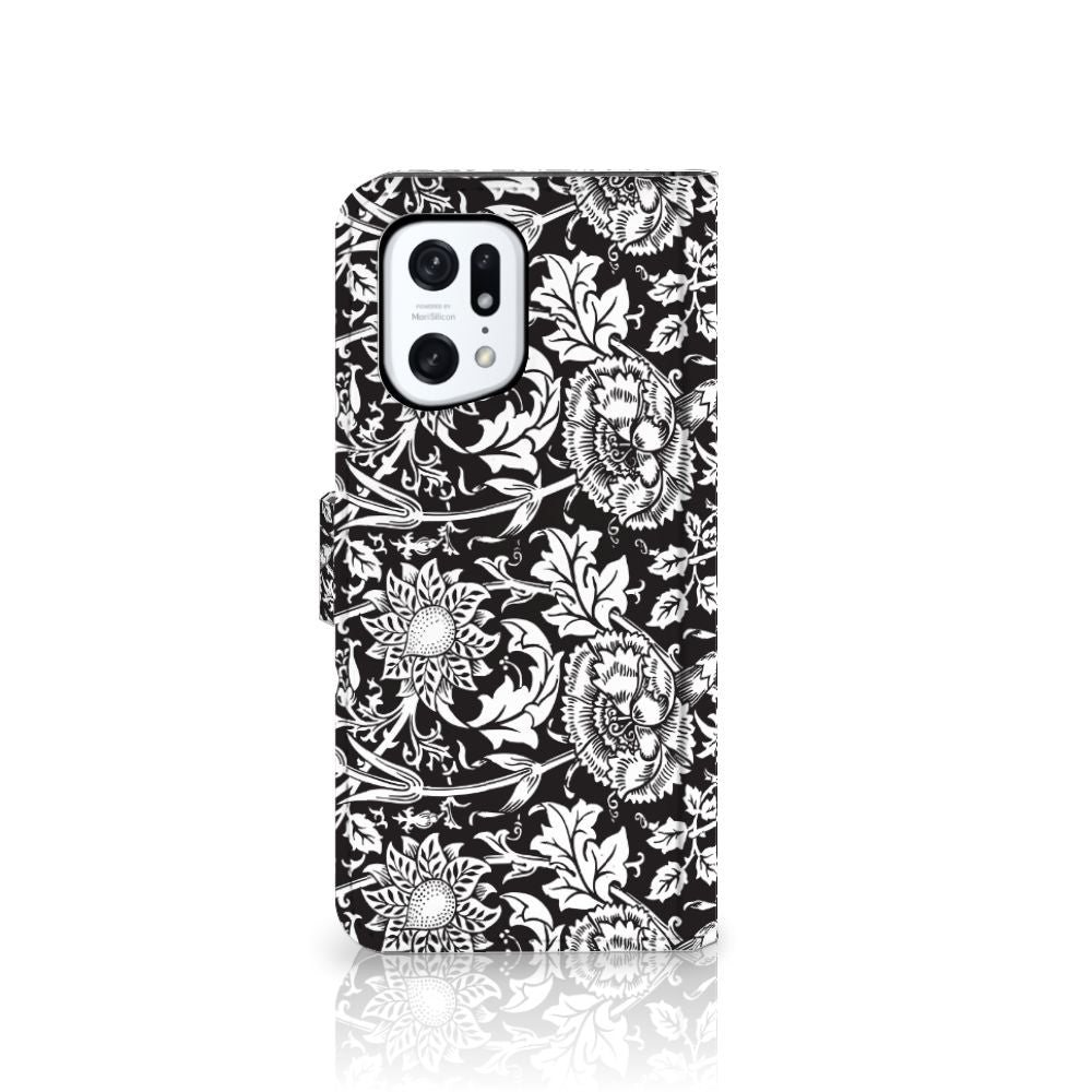 OPPO Find X5 Pro Hoesje Black Flowers