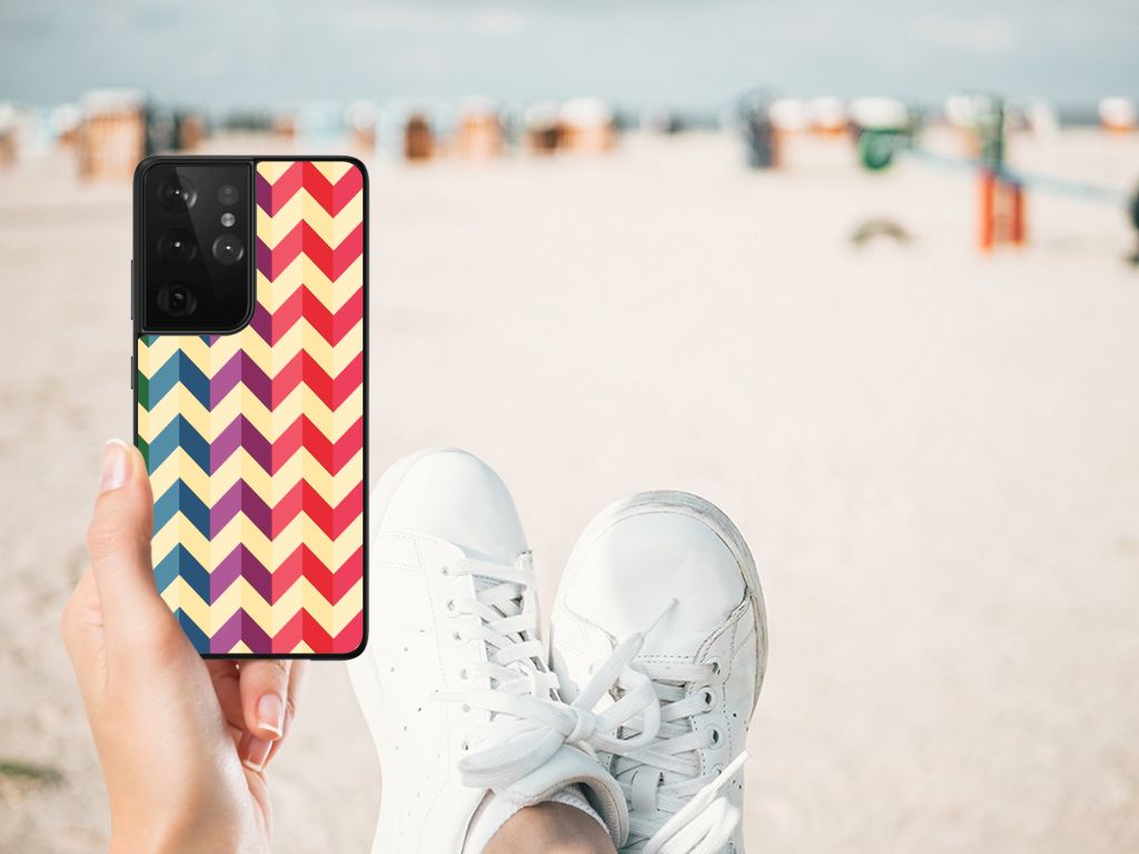 Samsung Galaxy S21 Ultra Back Case Zigzag Multi Color B2C Telecom