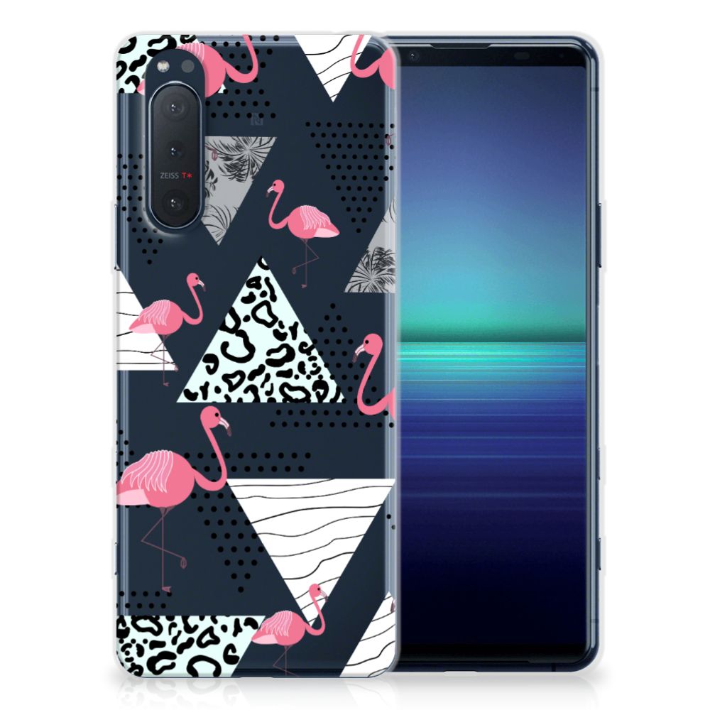 Sony Xperia 5II TPU Hoesje Flamingo Triangle