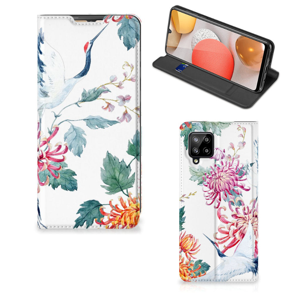 Samsung Galaxy A42 Hoesje maken Bird Flowers
