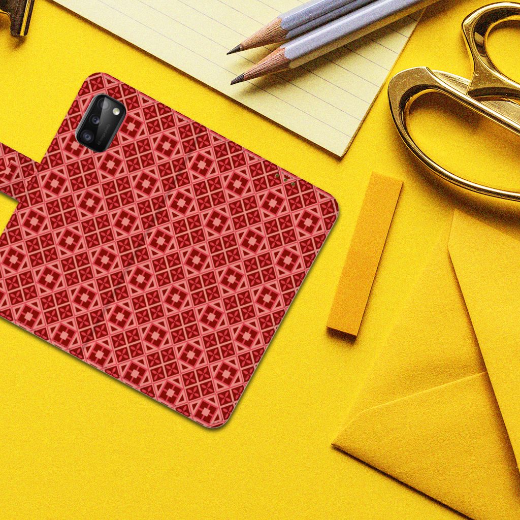 Samsung Galaxy A41 Telefoon Hoesje Batik Rood