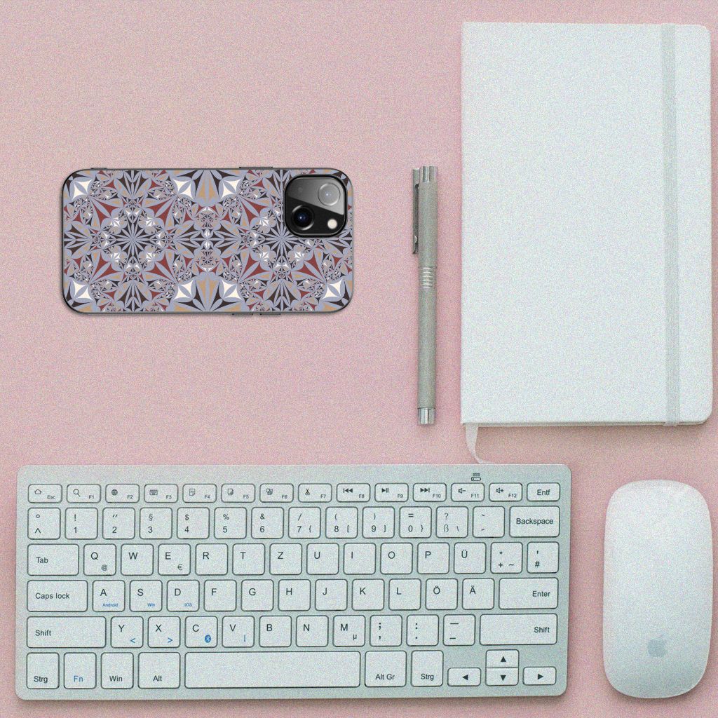 Apple iPhone 13 Marmeren Print Telefoonhoesje Flower Tiles B2C Telecom