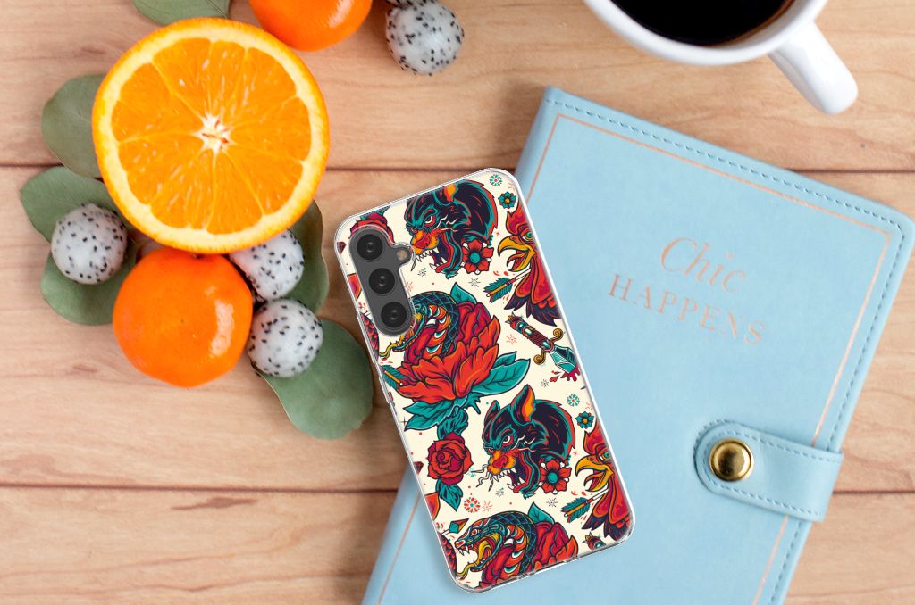 Siliconen Hoesje met foto voor Samsung Galaxy A34 Old Skool B2C Telecom