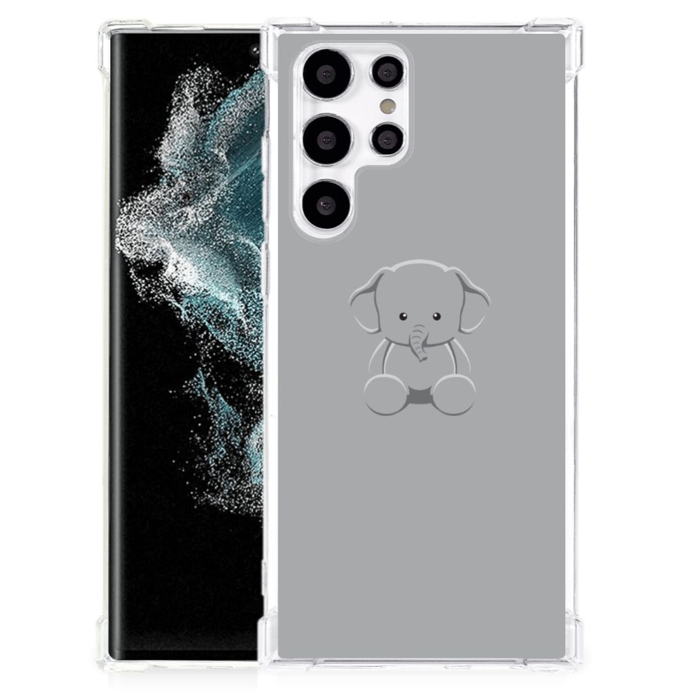 Samsung Galaxy S22 Ultra Stevig Bumper Hoesje Grijs Baby Olifant B2C Telecom