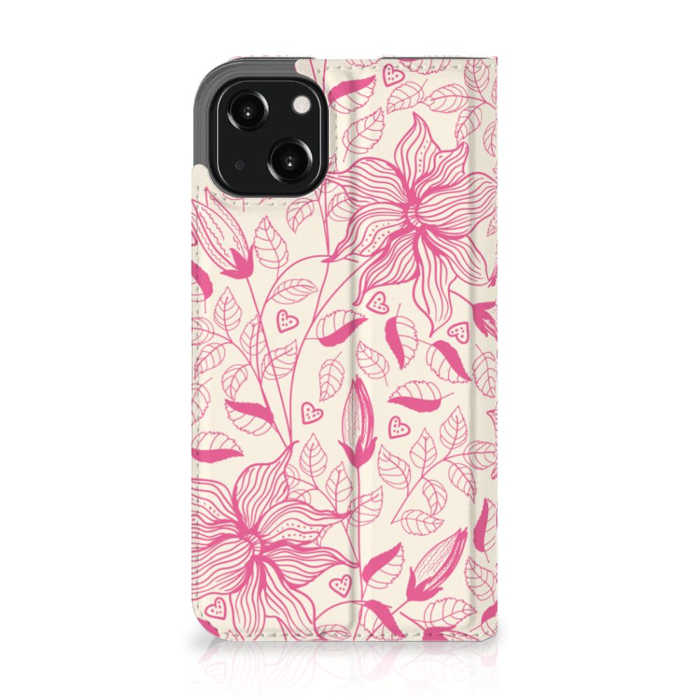iPhone 13 Smart Cover Pink Flowers