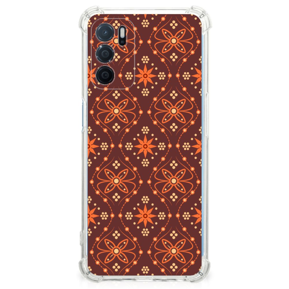 OPPO A16 | A16s | A54s Doorzichtige Silicone Hoesje Batik Brown