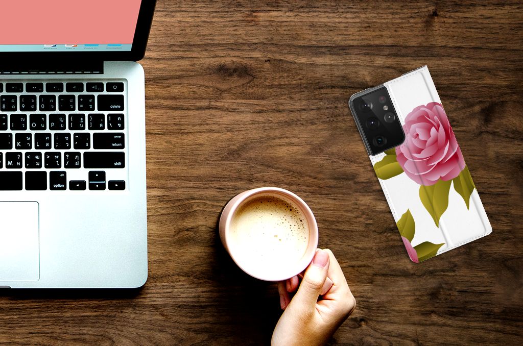 Samsung Galaxy S21 Ultra Smart Cover Roses - B2C Telecom