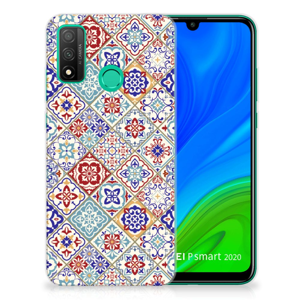 Huawei P Smart 2020 TPU Siliconen Hoesje Tiles Color B2C Telecom