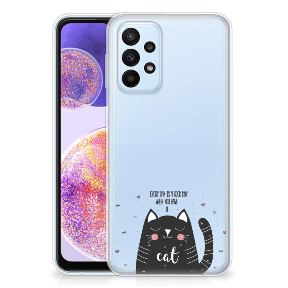 Samsung Galaxy A23 Telefoonhoesje met Naam Cat Good Day B2C Telecom