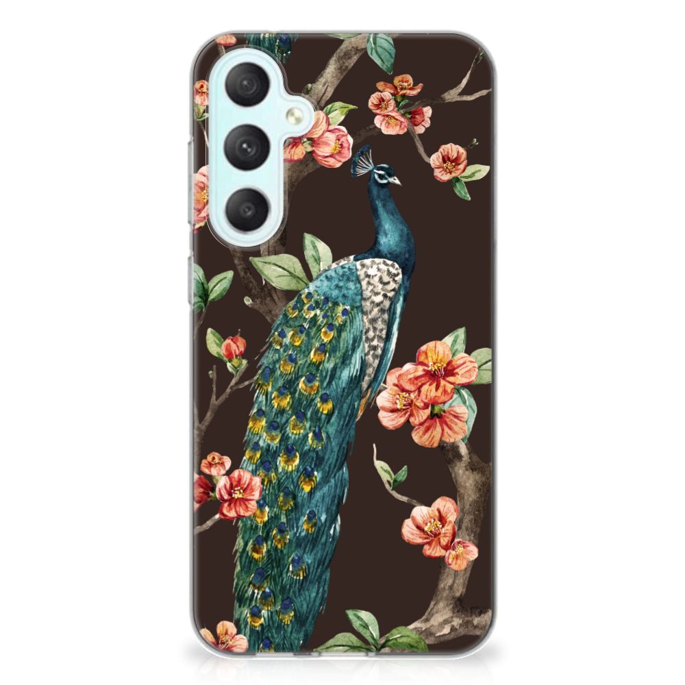 Samsung Galaxy S23 FE TPU Hoesje Pauw met Bloemen
