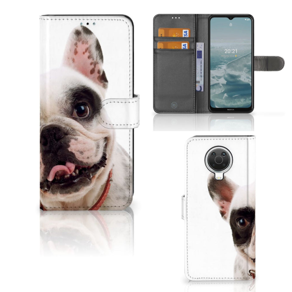 Nokia G10 | G20 Telefoonhoesje met Pasjes Franse Bulldog