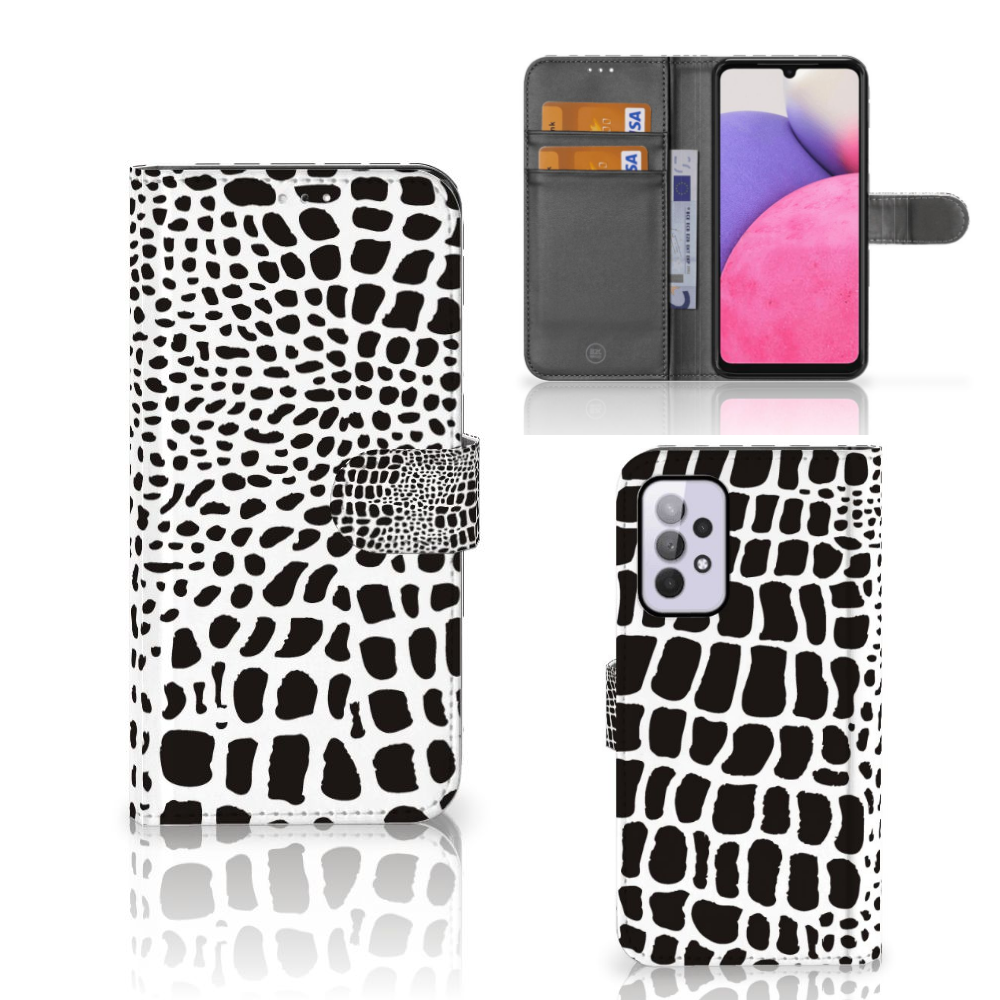 Samsung Galaxy A33 5G Telefoonhoesje met Pasjes Slangenprint