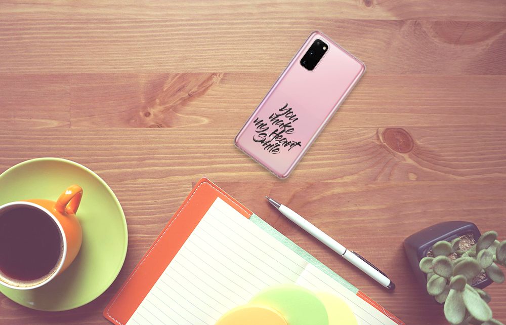 Samsung Galaxy S20 Siliconen hoesje met naam Heart Smile B2C Telecom
