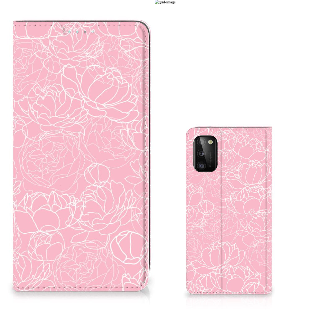 Samsung Galaxy A41 Smart Cover White Flowers