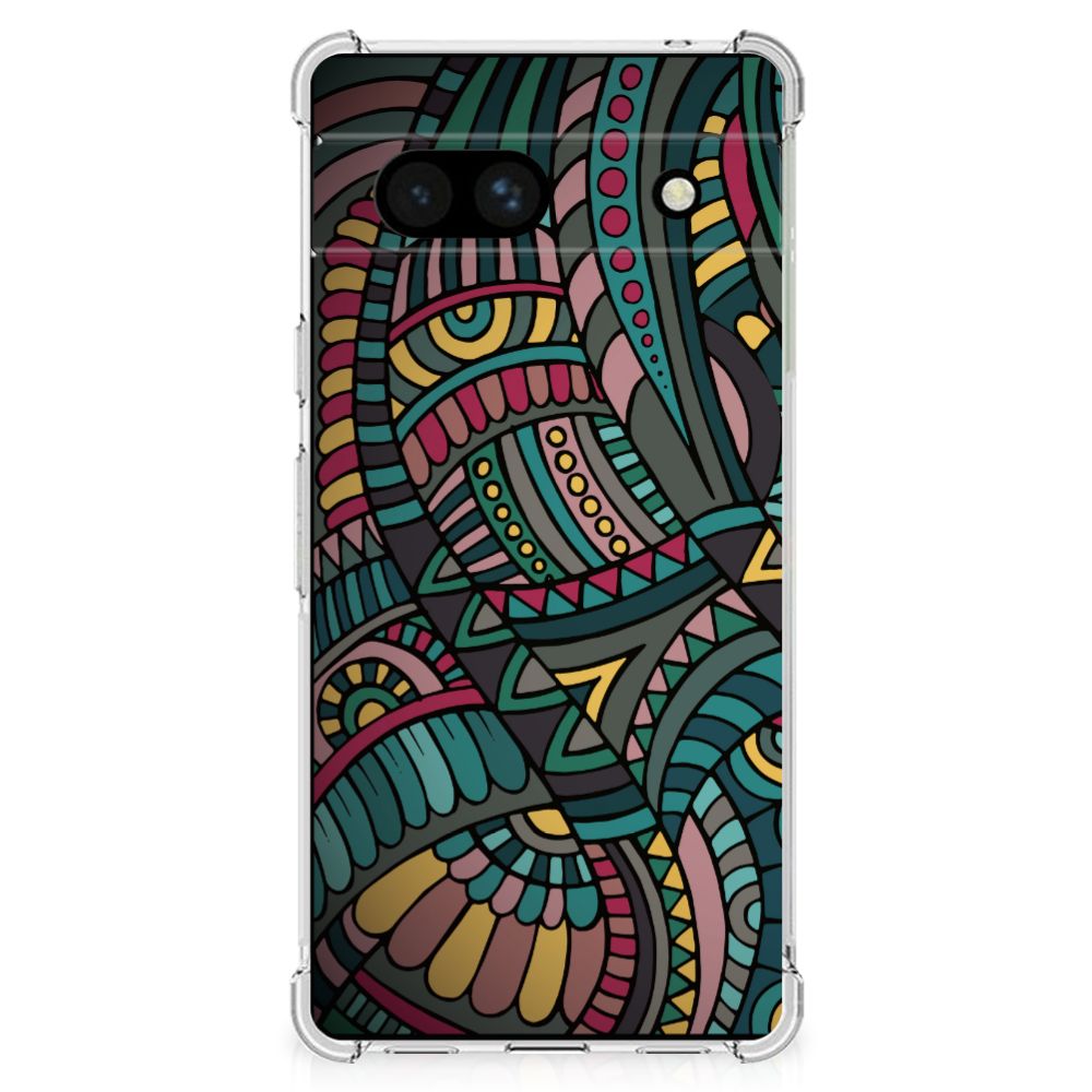 Google Pixel 7A Doorzichtige Silicone Hoesje Aztec