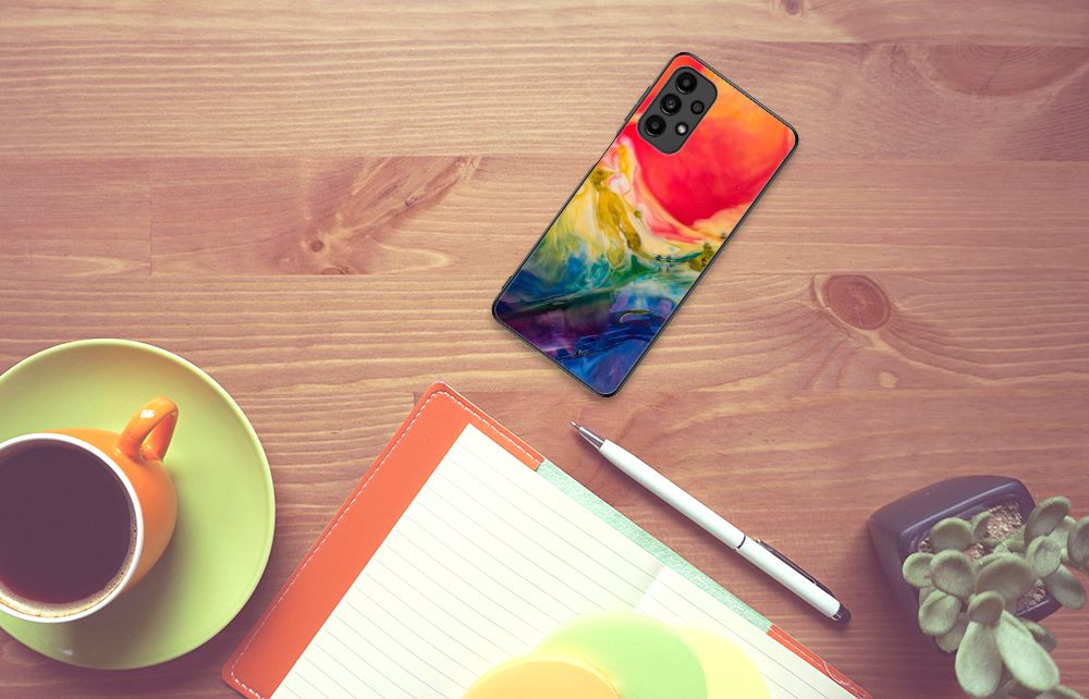 Kleurrijke Telefoonhoesje Samsung Galaxy A13 4G Watercolor Dark B2C Telecom