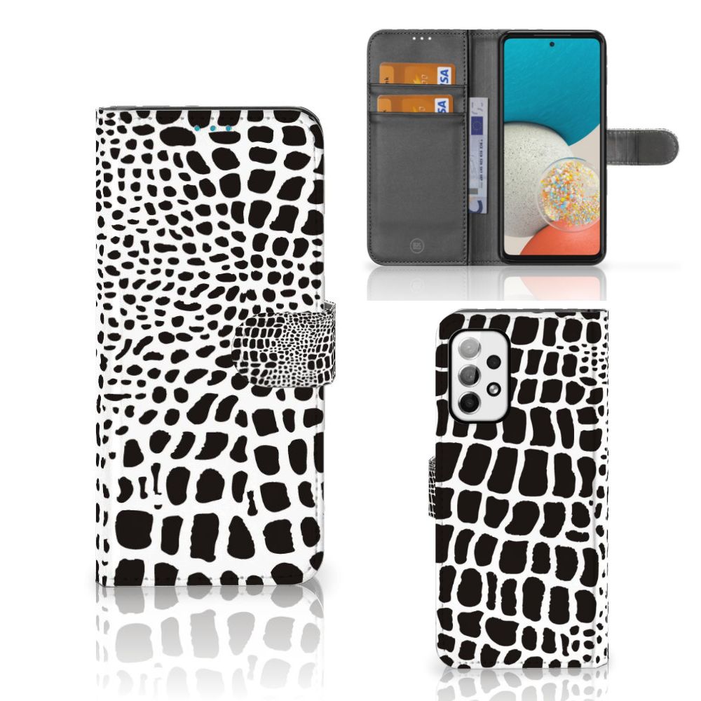 Samsung Galaxy A73 5G Telefoonhoesje met Pasjes Slangenprint