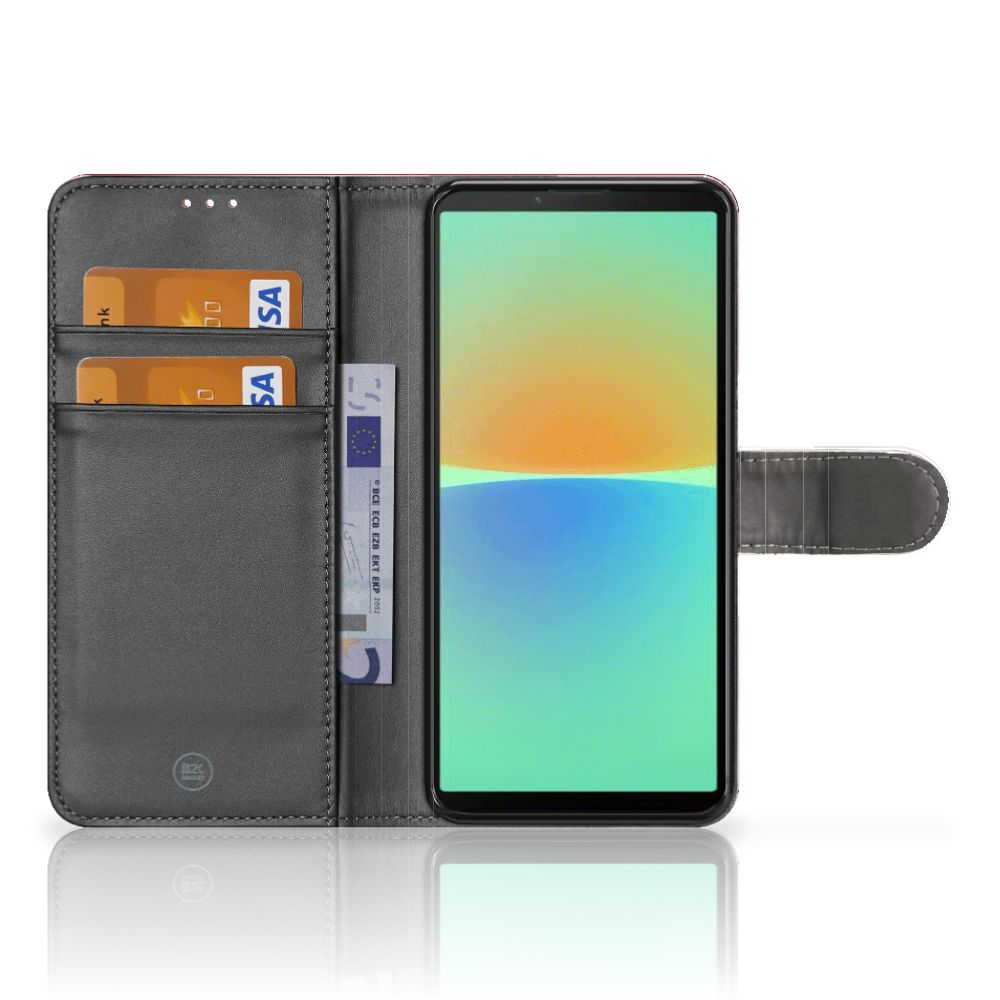 Sony Xperia 10 IV Bookstyle Case Nederlandse Vlag met pasjesvak en lege smartphone