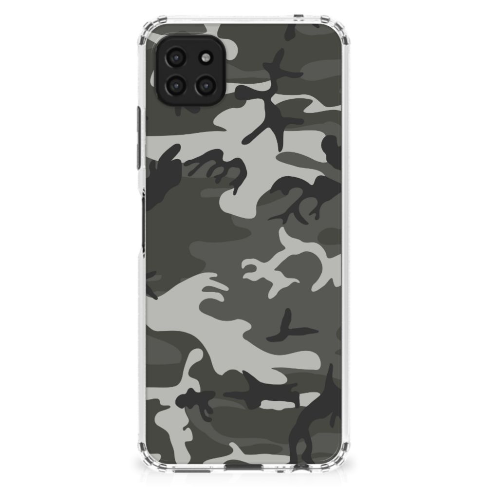 Samsung Galaxy A22 5G Doorzichtige Silicone Hoesje Army Light B2C Telecom
