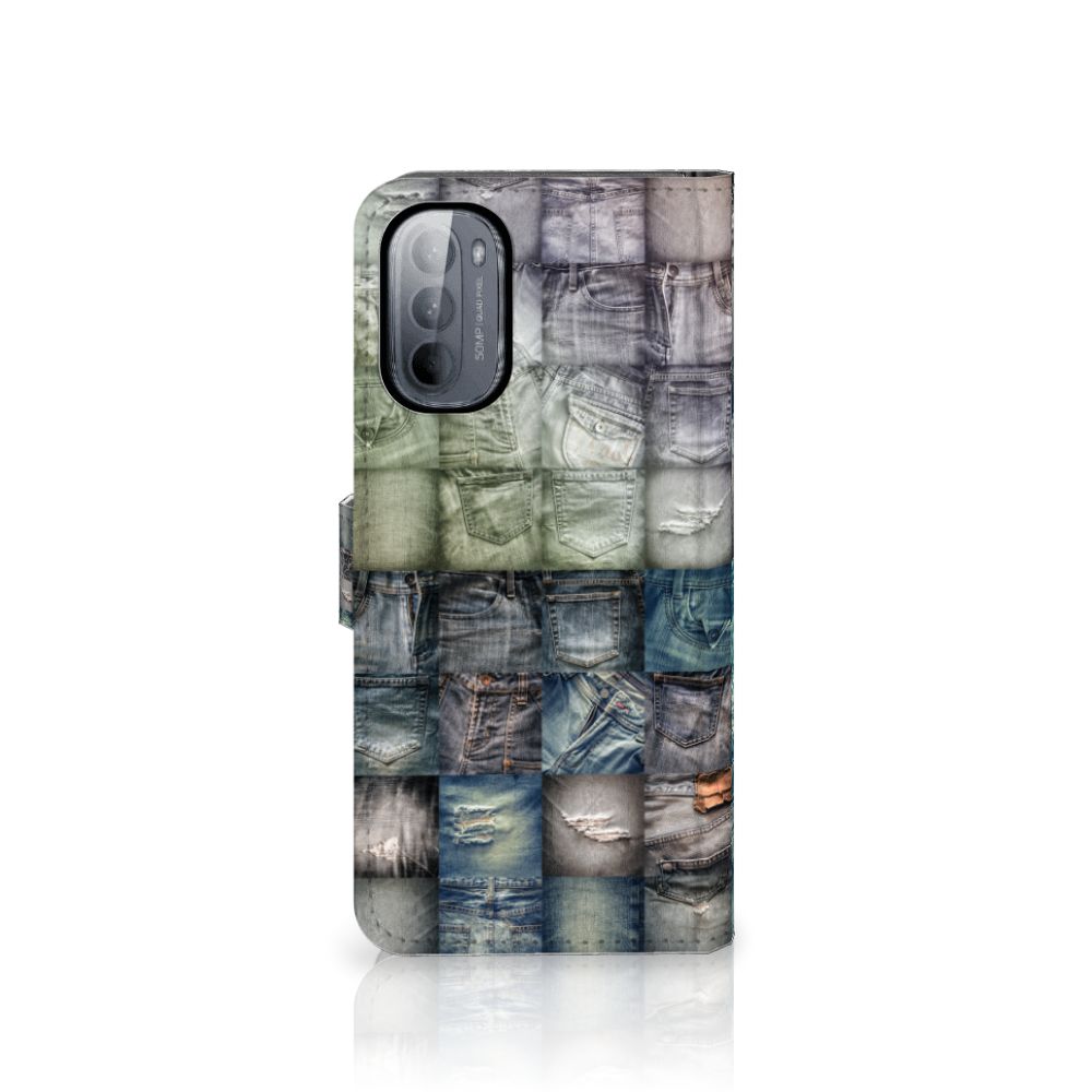 Wallet Case met Pasjes Motorola Moto G31 | G41 Spijkerbroeken