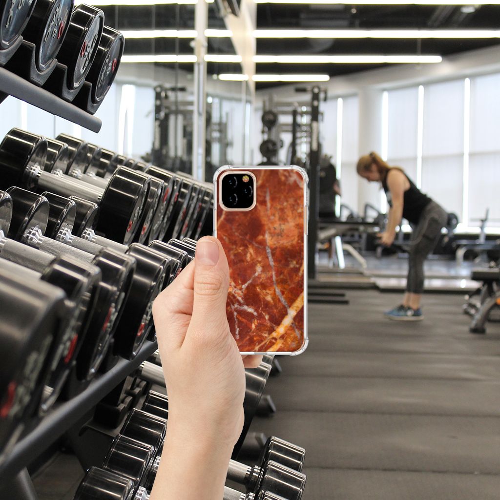 Apple iPhone 11 Pro Anti-Shock Hoesje Marmer Bruin