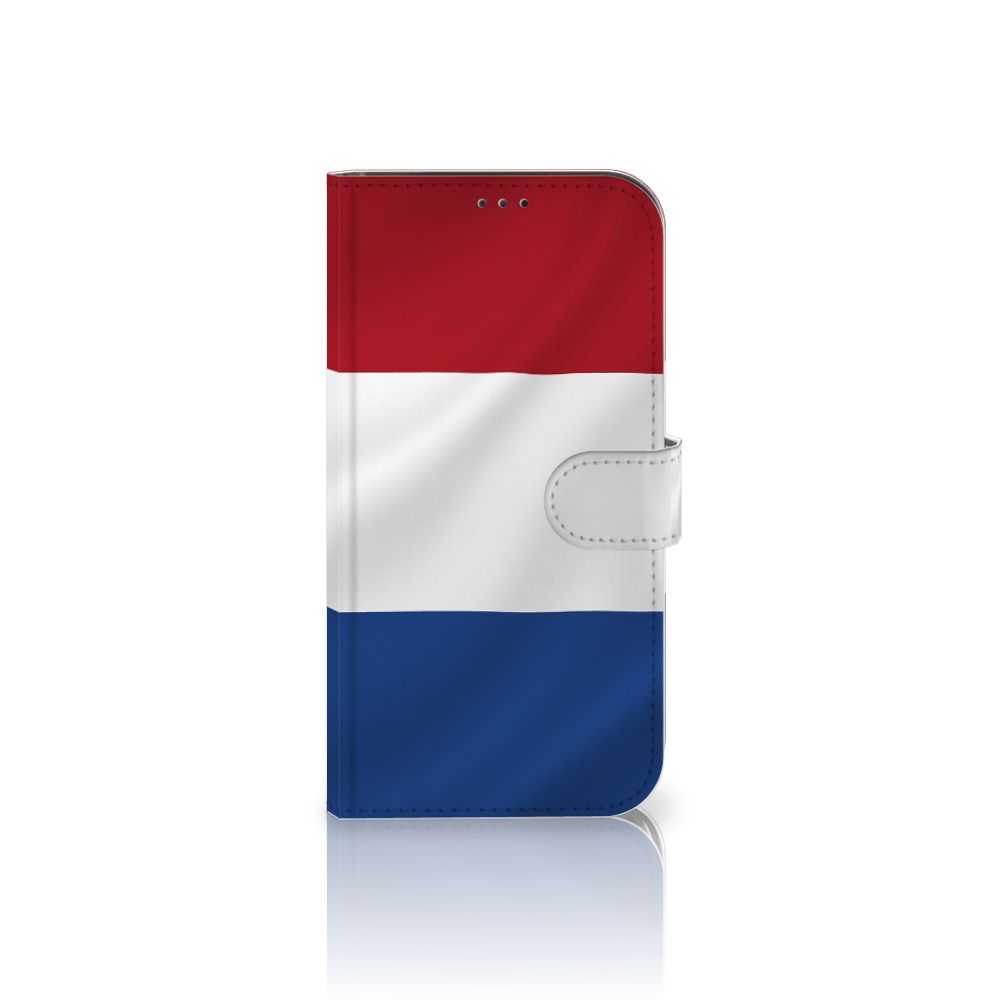 Apple iPhone 12 Pro Max Bookstyle Case Nederlandse Vlag met artistiek ontwerp van de Nederlandse vlag.