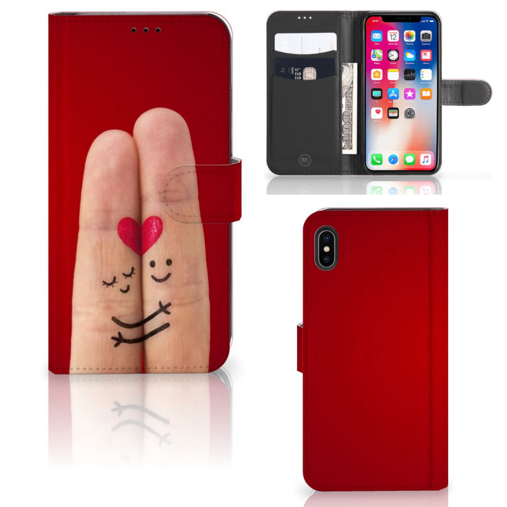 Apple iPhone Xs Max Wallet Case met Pasjes Liefde - Origineel Romantisch Cadeau