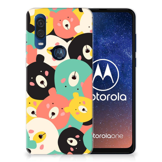 Motorola One Vision Telefoonhoesje met Naam Bears