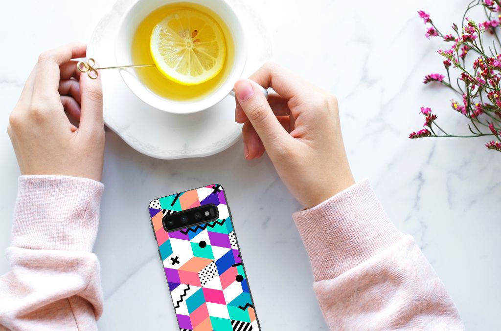 Samsung Galaxy S10 Grip Case Blokken Kleurrijk B2C Telecom
