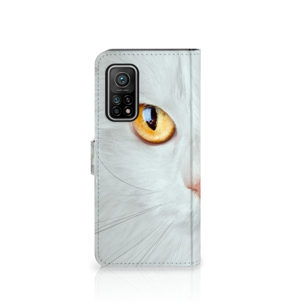 Xiaomi Mi 10T Pro | Mi 10T Telefoonhoesje met Pasjes Witte Kat