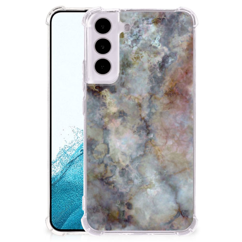 Samsung Galaxy S22 Anti-Shock Hoesje Marmer Grijs