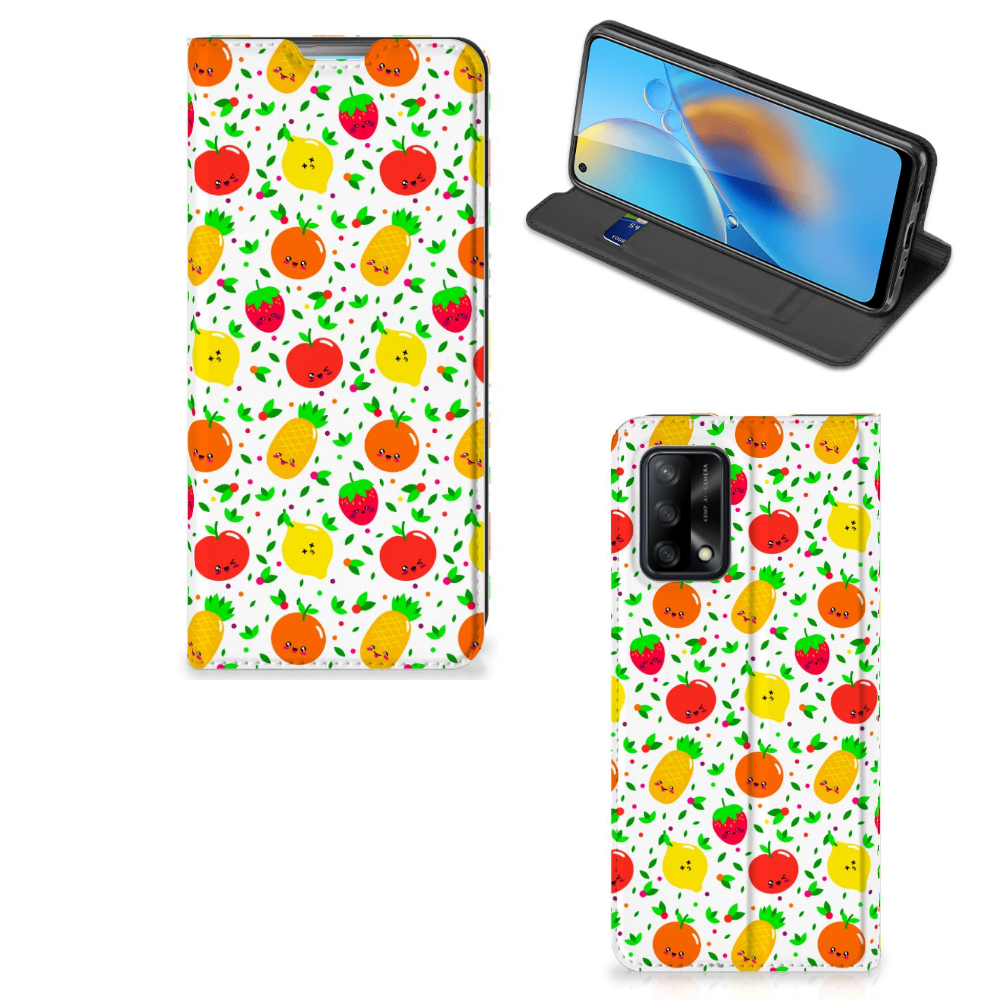OPPO A74 4G Flip Style Cover Fruits - B2C Telecom